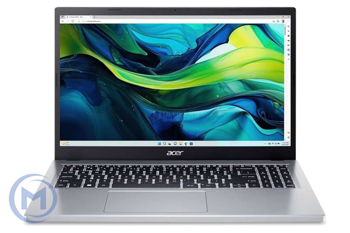 Ноутбук Acer Aspire Go 15 Intel Core i3-N305 (up to 3.8GHz), 8GB DDR5, 128GB SSD+256GB SSD m2 NVMe, 15.6" FHD IPS, WiFi, BT, Type-C, WIN11H, ENG-RUS, серебро