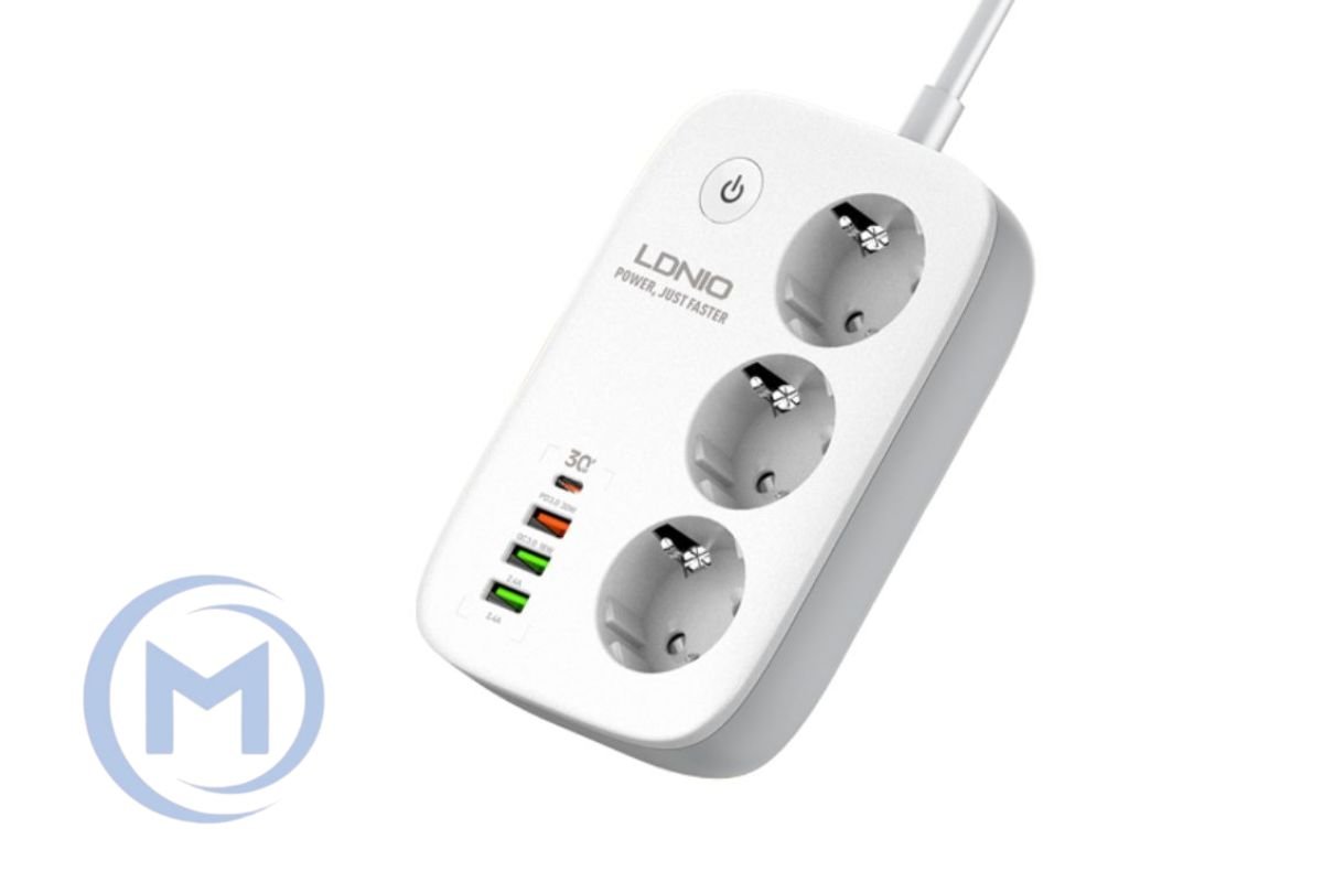 Удлинитель LDNIO (3 розетки и 4 USB) (SE3452)