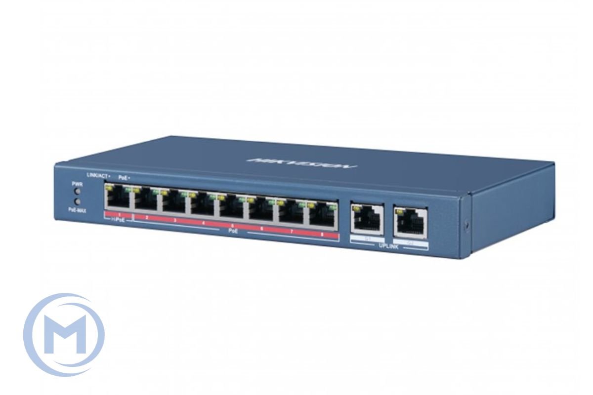 HUB Switch HIKVISION DS-3E0310HP-E(C) 1x10/100MbpsHi-PoE,7x10/100MbpsPoE,2x1000Mbpc,PoE budget:110W