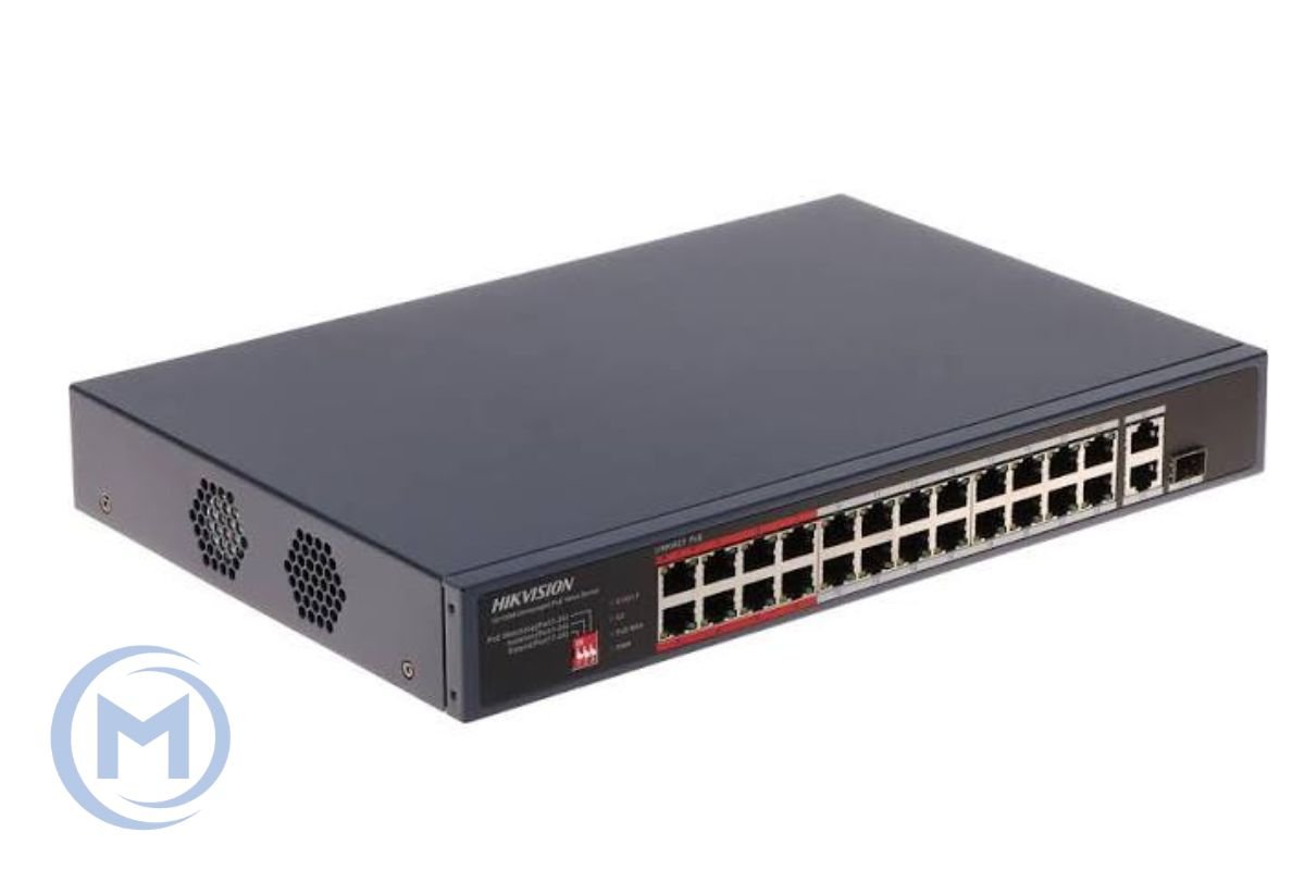 HUB Switch HIKVISION DS-3E0326P-E(C) 24x100Mbps PoE,2x1000Mbps,2x1000 SFP,PoE budget:370W Metal