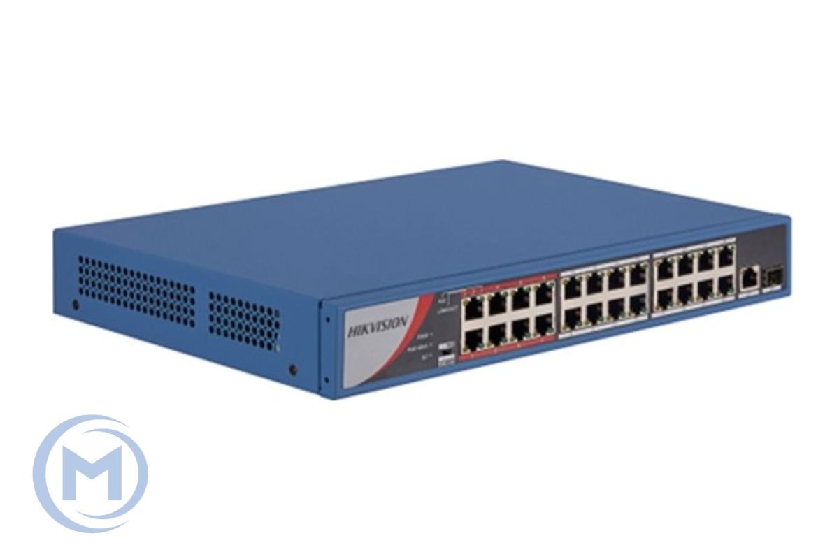 HUB Switch HIKVISION DS-3E0326P-E/M(B)24x100MbpsPoE,1x1000Mbps,1x1000 SFP,PoE budget:230W Metal