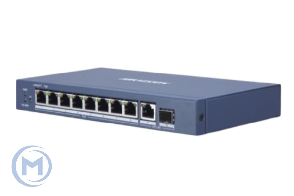 HUB Switch HIKVISION DS-3E0510P-E/M 8x1000Mbps PoE,1x1000Mbpc,1x1000 SFP,PoE budget:58W Metal