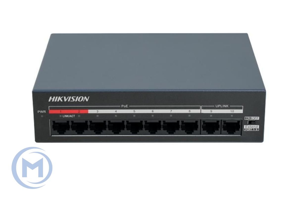 HUB Switch HIKVISION DS-XS10-P 8x10/100Mbps PoE,2x100Mbpc,PoE budget:60W Metal