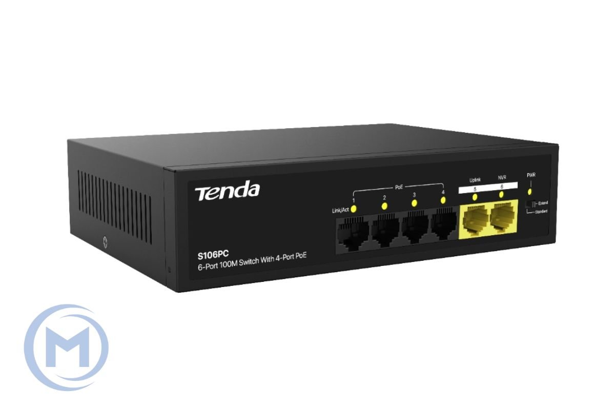 HUB Switch Tenda SG106PC 4-port PoE 1000Mbps + 2-port 1000Mbps PoE budget:55W