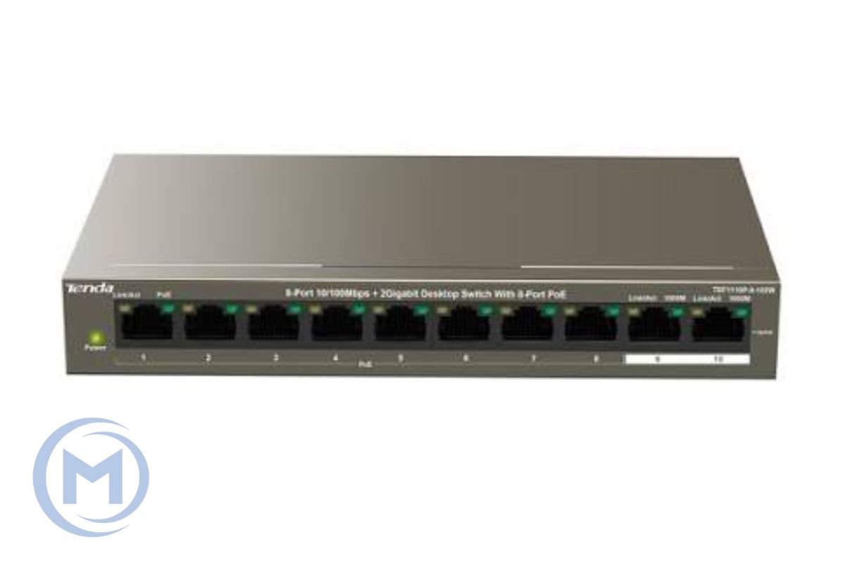 HUB Switch Tenda TEF1110P-8-63W 8-port PoE 10/100Mbps + 2-port 10/100Mbps