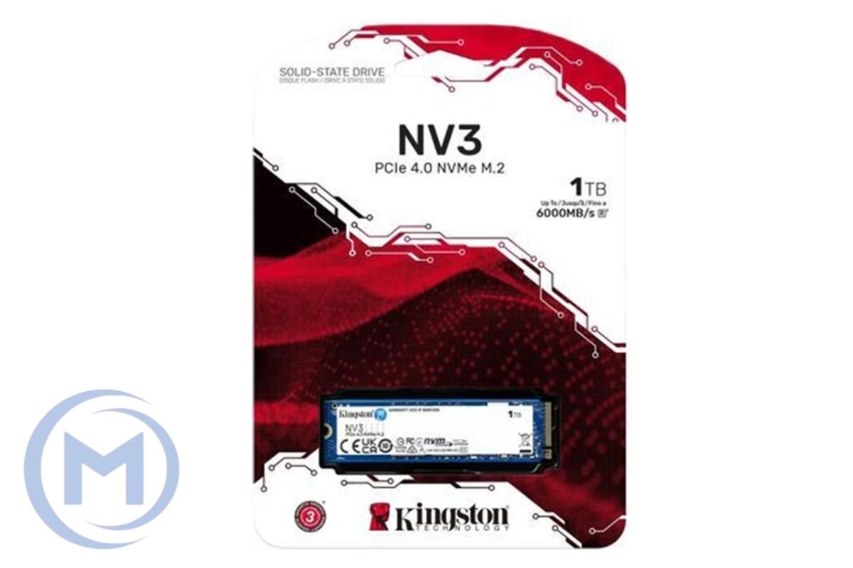 Kingston NV3 1TB PCIe NVMe Gen4x4 M.2 2280, RW Speed up to 6000/4000MB/s, [SNV3S/1000G]