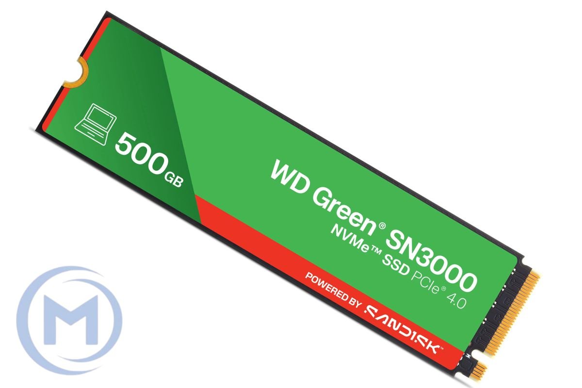 Western Digital Green SN3000 500GB PCIe NVMe Gen4x4 M.2 2280, RW Speed up to 5000/4100 MB/s, [WDS500G4G0E]