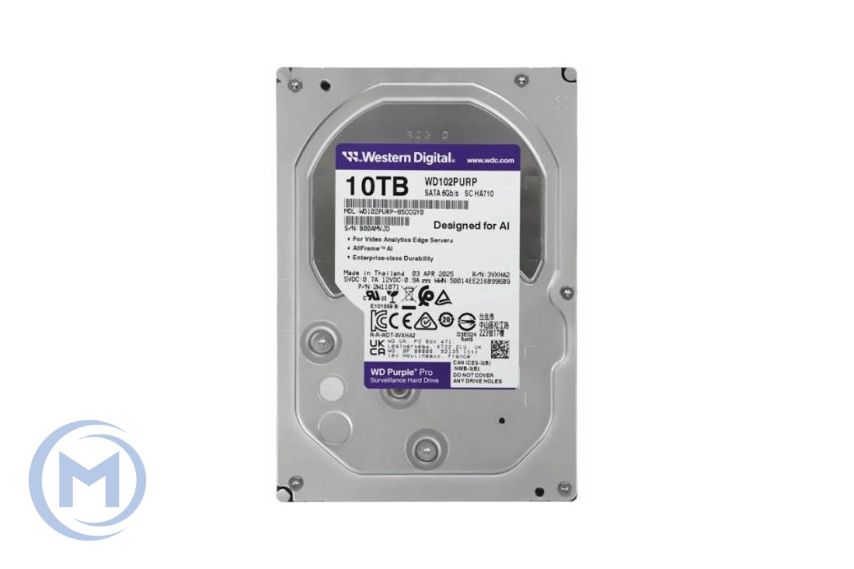 WD 10TB 7200rpm 256MB WD102PURP PURPLE SURVEILLANCE SATA3