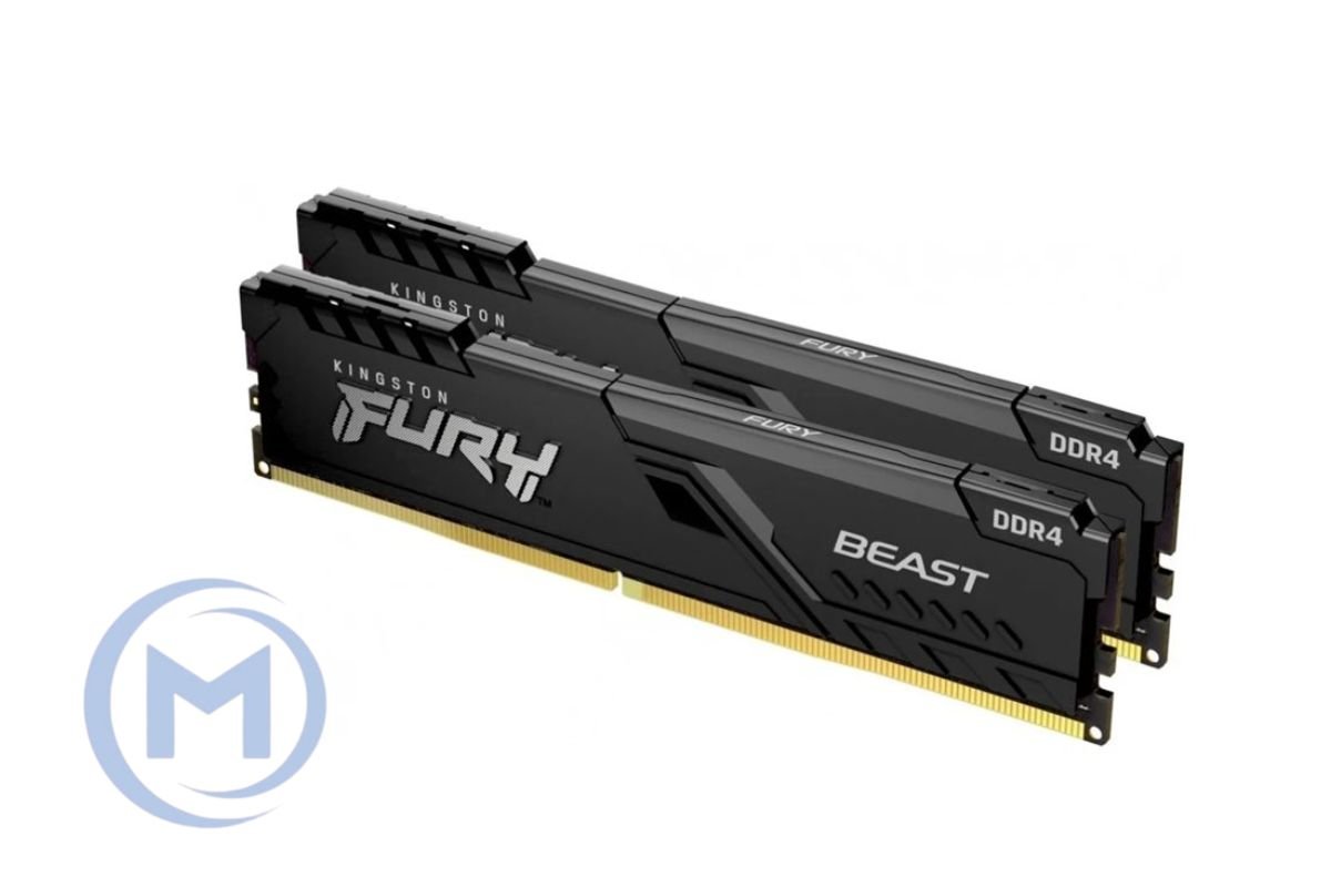 DDR4 16GB (2x8GB) PC-25600 (3200MHz) KINGSTON FURY BEAST KIT BLACK KF432C16BBK2/16
