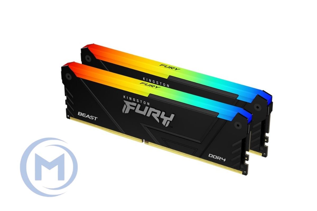 DDR4 16GB (2x8GB) PC-25600 (3200MHz) KINGSTON FURY BEAST KIT RGB KF432C16BB2AK2/16