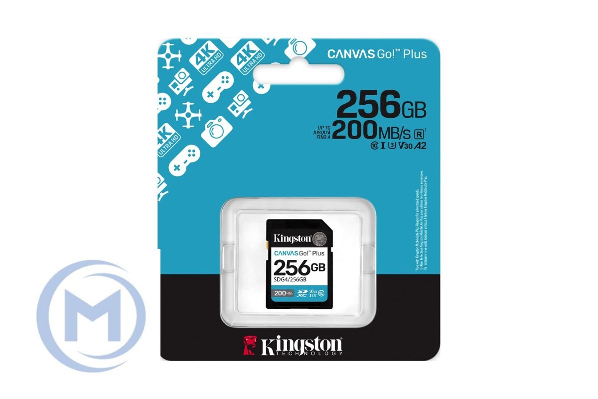 Secure Digital SDXC CL10 256GB KINGSTON Canvas Go Plus G4 200R U3 V30