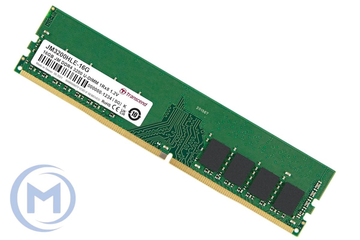 DDR4 16GB PC-25600 (3200MHz) 1.2V, CL22, 288-Pin UDIMM, Desktop, Transcend, Made in Taiwan [JM3200HLE-16G]