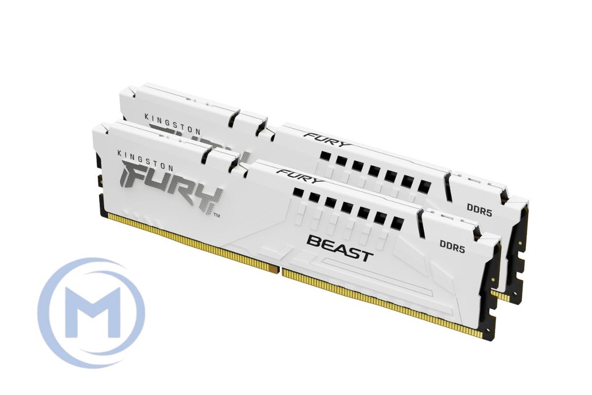 DDR5 32GB (2x16GB) PC-48000 (6000MHz) KINGSTON FURY BEAST WHITE RGB EXPO KF560C30BWEAK2-32