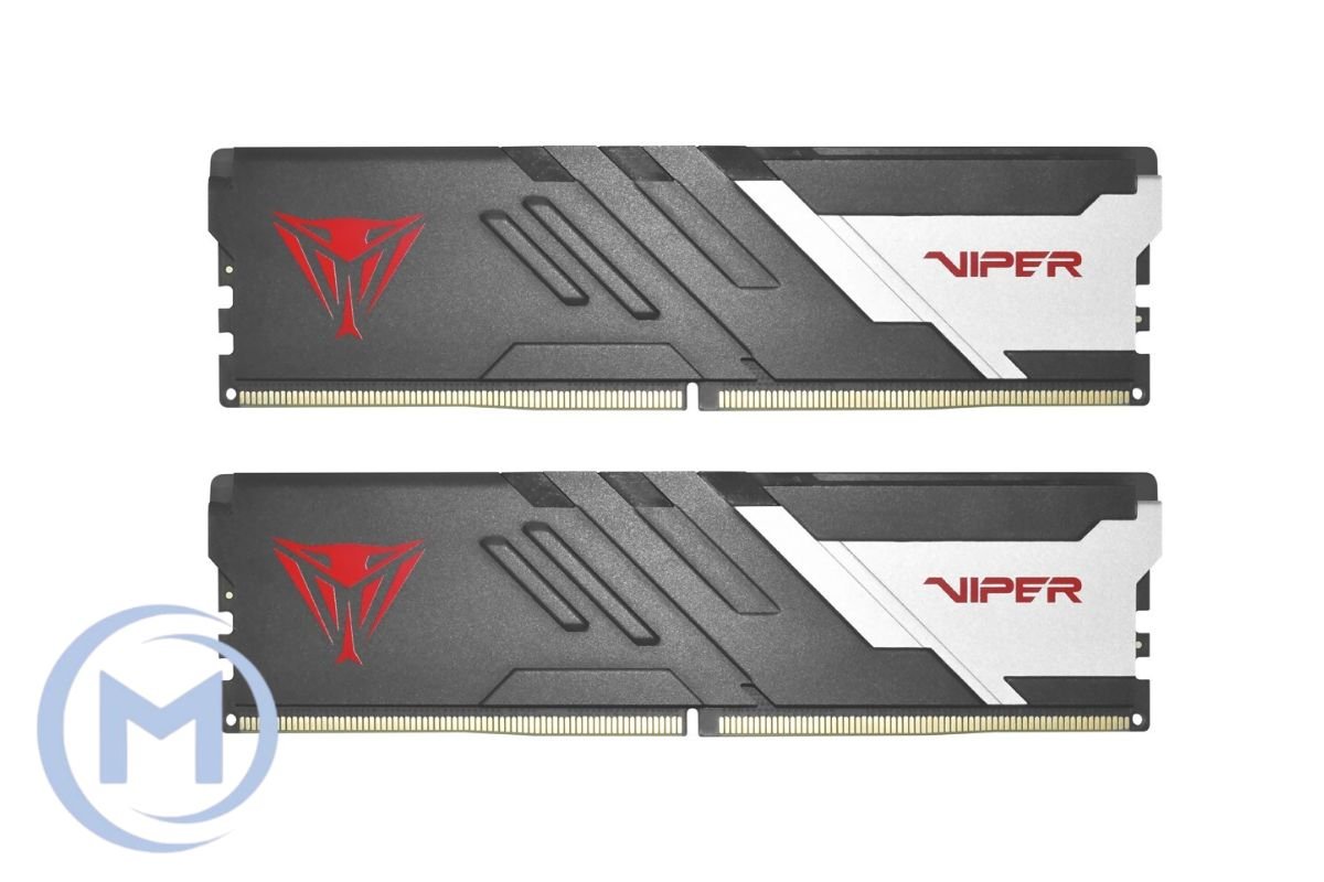 DDR5 32GB Kit (2x16GB) PC5-48000 (6000MHz) 1.35V, CL30, 288-Pin UDIMM, Desktop, RGB, with Heat sink (с Радиатором), Поддержка AMD EXPO, PATRIOT VIPER VENOM GAMING MEMORY, BLACK/SILVER, Made in Taiwan [PVVR532G600C30K]