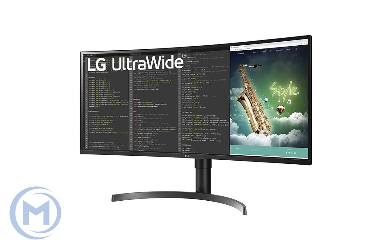 Монитор LCD 35" LG 35WN75CN-B, VA LED, Изогнутый, 3440x1440 (Ultra Wide Full HD 21:9), 100Hz, 2500:1, 300cd/m2, 178/178, 5ms, 2xHDMI, DP, 2xUSB3.0, Headpsone-Out, Колонки (2x7W)
