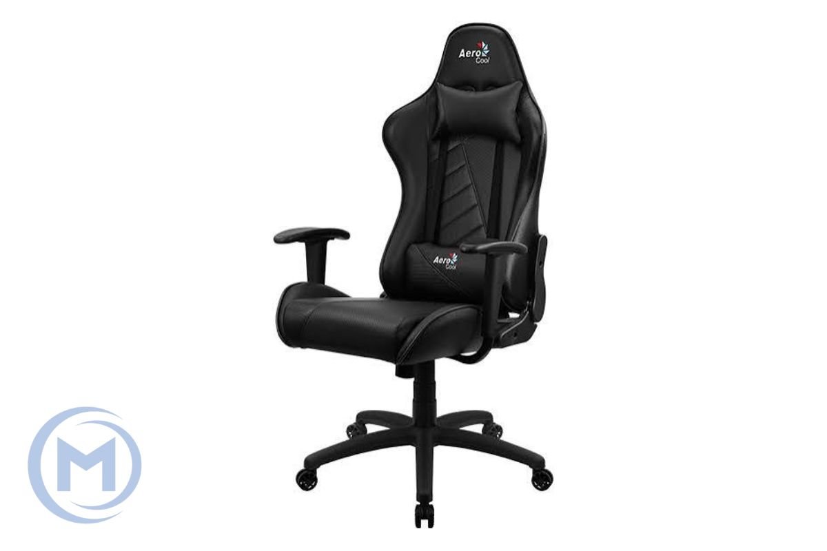 Gaming Chair AEROCOOL AC110 AIR BLACK 2D Armrest 65mm wheels PVC Leather