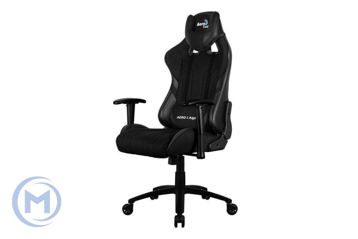 Gaming Chair AEROCOOL AERO 1 ALPHA BLACK 2D Armrest 65mm wheels PVC Leather