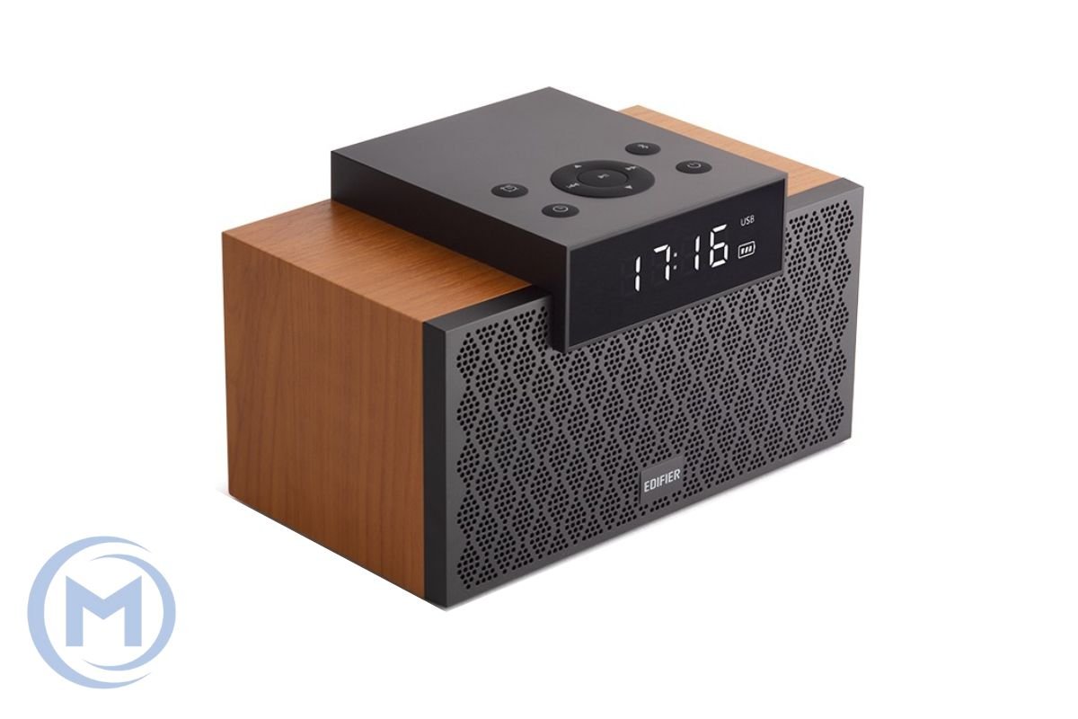 Беспроводная колонка Edifier MP260, 80dB(A), 5.0 Bluetooth, часы, будильник, AUX, USB , R/L:4W+4W SW: 12W, Коричневый