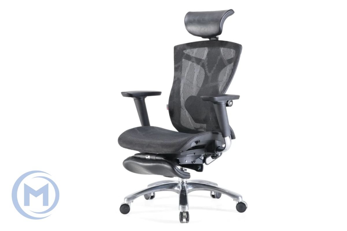 Office Chair SIHOO V1-N103 BLACK 4D Armrest, class 3 TUV gaslift,350mm aluminuim base, Footrest
