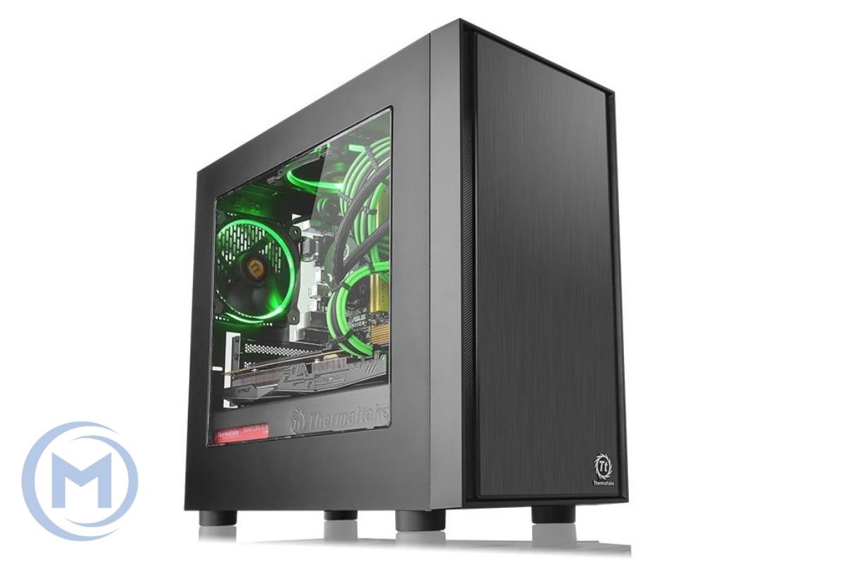 Корпус Thermaltake H17, CA-1J1-00S1WN-00, Micro ATX/Mini ITX, USB1*3.0, USB2*2.0, HD-Audio, Куллер 1*120мм, Высота CPU куллера до 155мм, VGA до 350мм, 398x205x438мм, Без Б/П, Черный