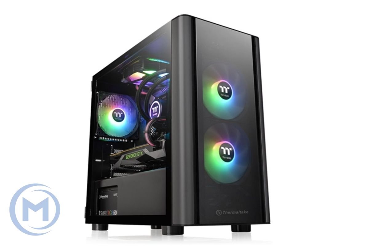 Корпус Thermaltake V150 TG CA-1R1-00S1WN-00 Micro ATX/Mini ITX USB1x3.0+2.0x2, HD-Audio, Куллер 1x120мм, Высота CPU куллера до 165мм, VGA до 330мм, 398x208x440мм, Без Б/П, Черный