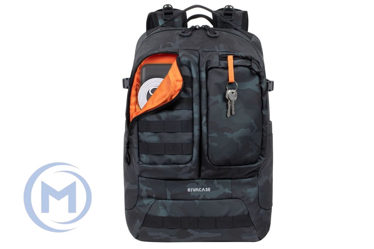 RivaCase 7661 Navy Camo 32L Backpack 17.3"