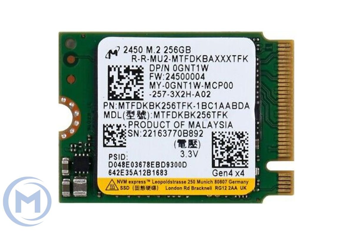 Micron 2450 (Crucial) 256GB PCIe NVMe Gen4x4, M.2 2280, Read/Write up to 3500/1600MB/s, [MTFDKBA256TFK] OEM