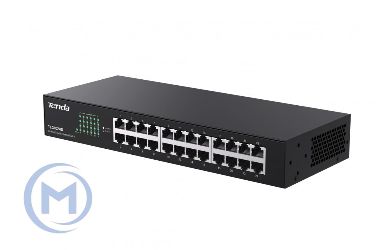HUB Switch Tenda TEG1024D 24port 10/100/1000M Gigabit 13" Rackmount Metal case