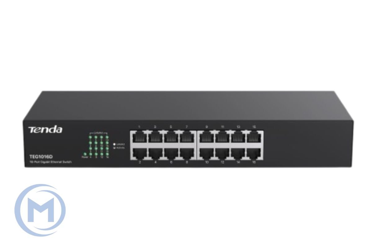 HUB Switch Tenda TEG1016D 16port 10/100/1000M Gigabit 13" Rackmount Metal case