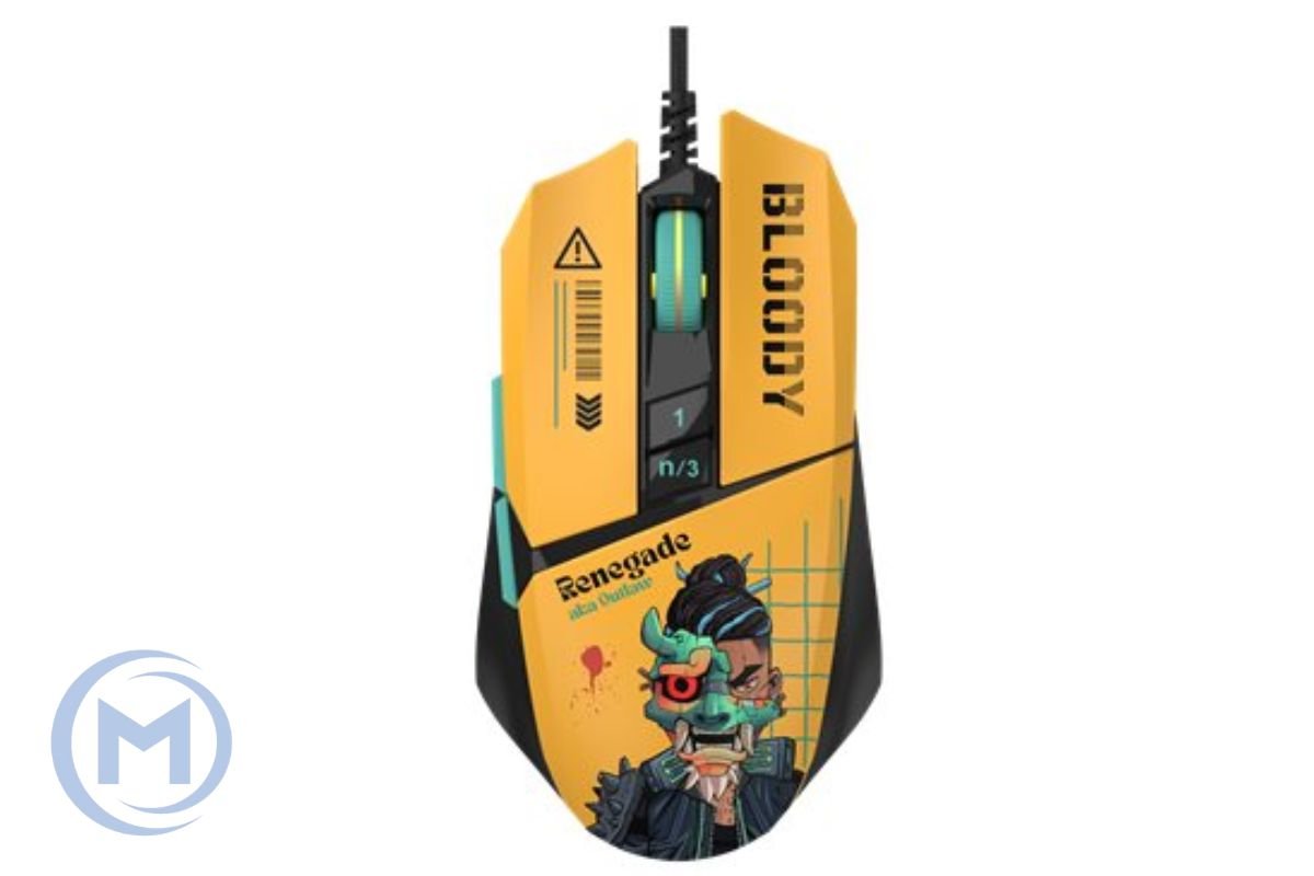 A4TECH BLOODY SAVAGE IMPACT W63 MAX RENEGADE SUNSET GAMING MOUSE 12000CPI RGB YELLOW USB