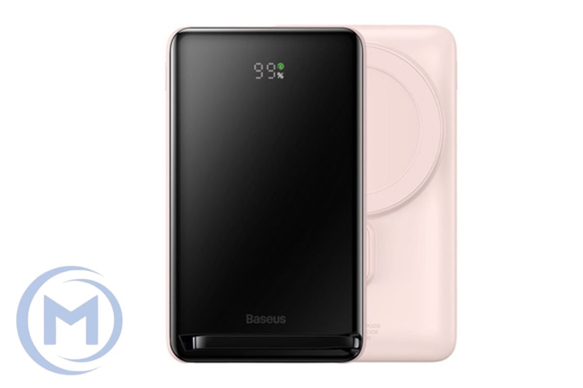 Power Bank Baseus Magnetic Bracket Wireless Fast Charge 10000mAh 20W pink