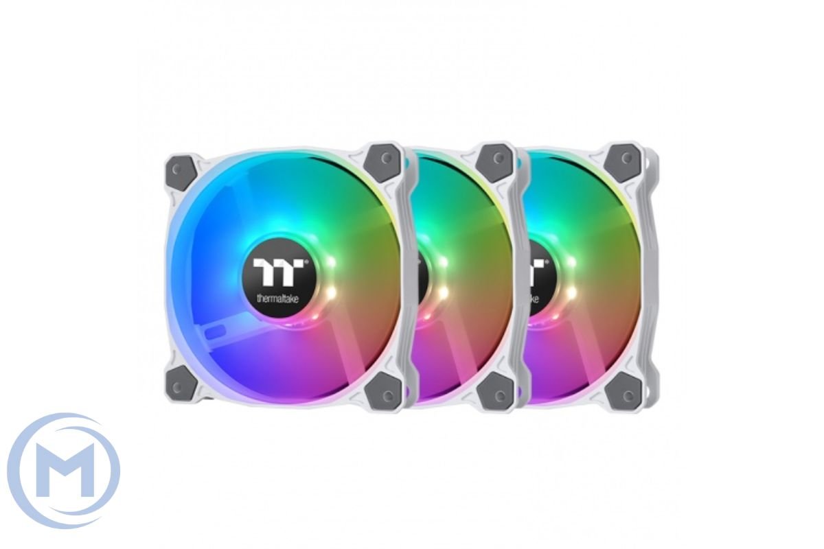 Кулер для корпуса Thermaltake Pure 12 ARGB Sync Radiator Fan White TT Premium Edition 3 Pack/White Fan/500~1500RPM/PWM/9 LED/5V addressable/MB SYNC & hardware controlCL-F127-PL12SW-A
