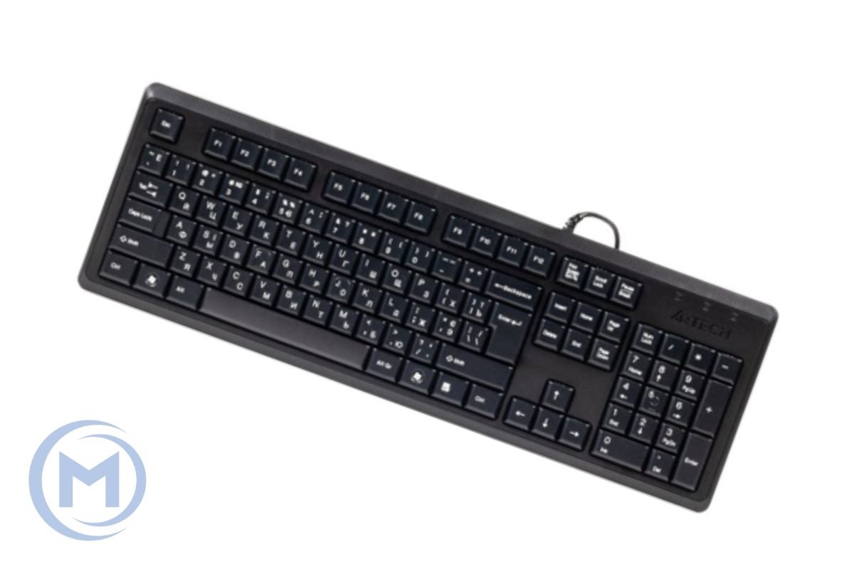 A4TECH  KR-92 COMFORT USB ROUND EDGE KEYBOARD BLACK US+RUSSIAN