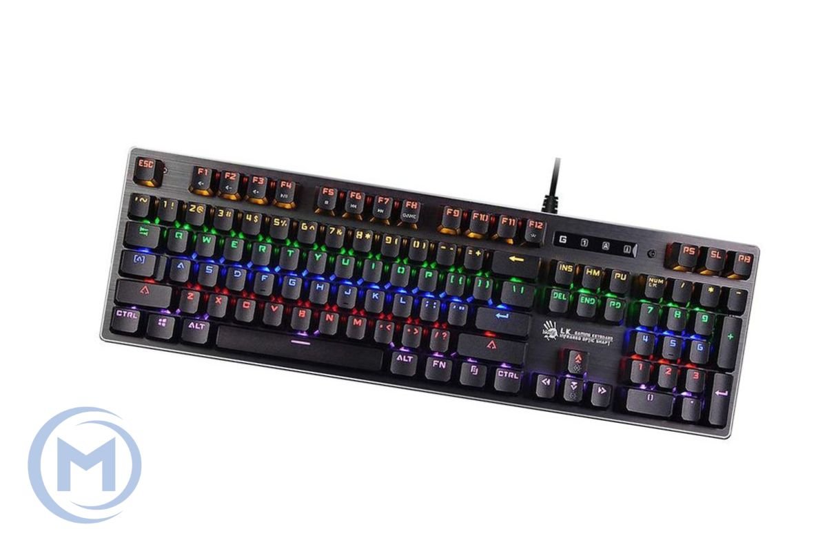A4TECH BLOODY B760 LIGHT STRIKE GAMING MECHANICAL BLACK SWITCH NEON KEYBOARD USB US+RUSSIAN
