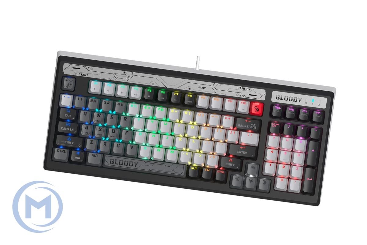 A4TECH BLOODY B950 LK LIBRA RGB GAMING WARRIOR GREY ORANGE SWITCH KEYBOARD USB US+RUSSIAN