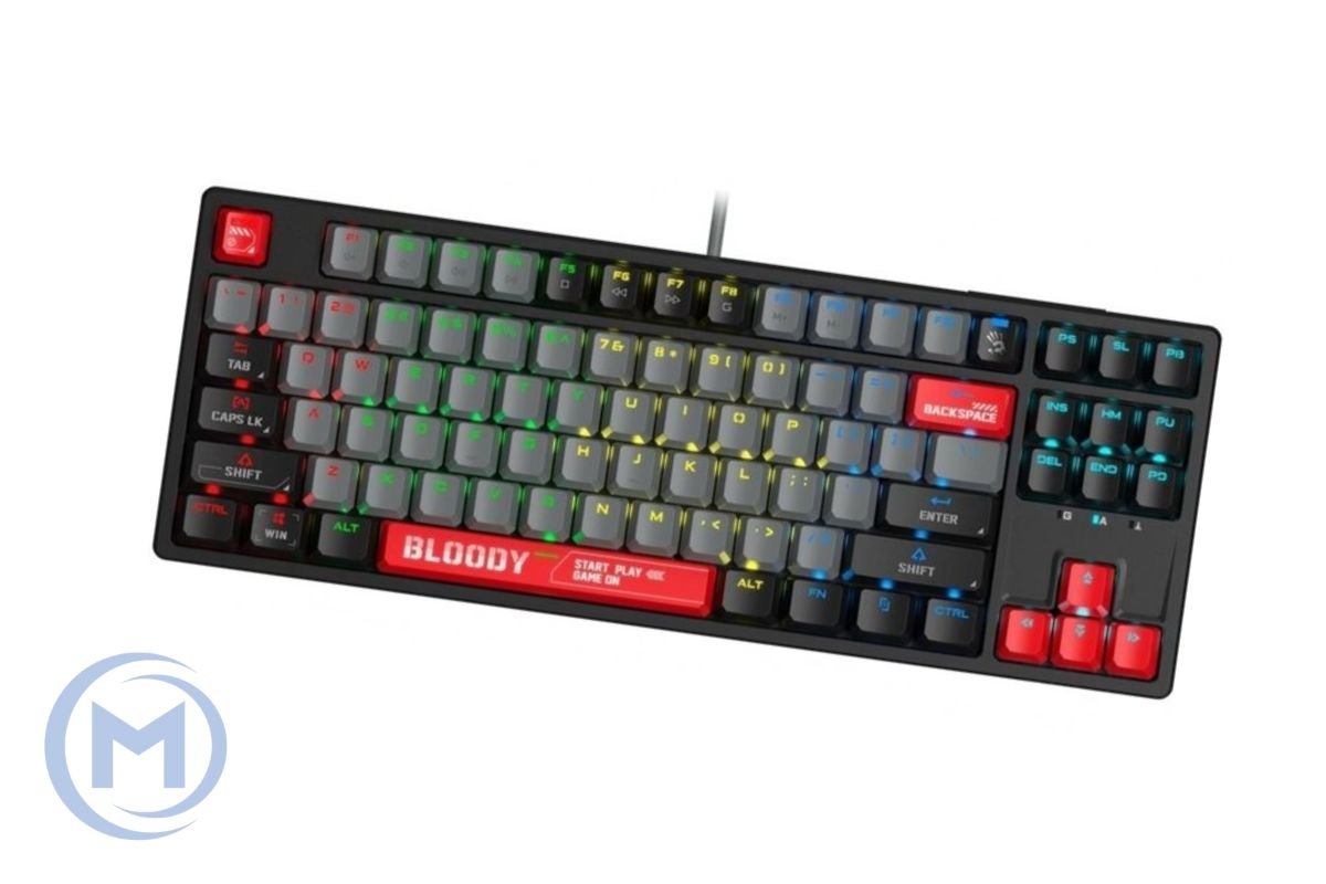 A4TECH BLOODY S87 COMPACT ENERGY RED GAMING MECHANICAL BLMS RED SWITCH RGB KEYBOARD USB US+RUS