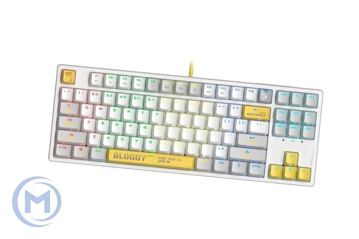 A4TECH BLOODY S87 COMPACT ENERGY WHITE GAMING MECHANICAL BLMS RED SWITCH RGB KEYBOARD USB US+RUS