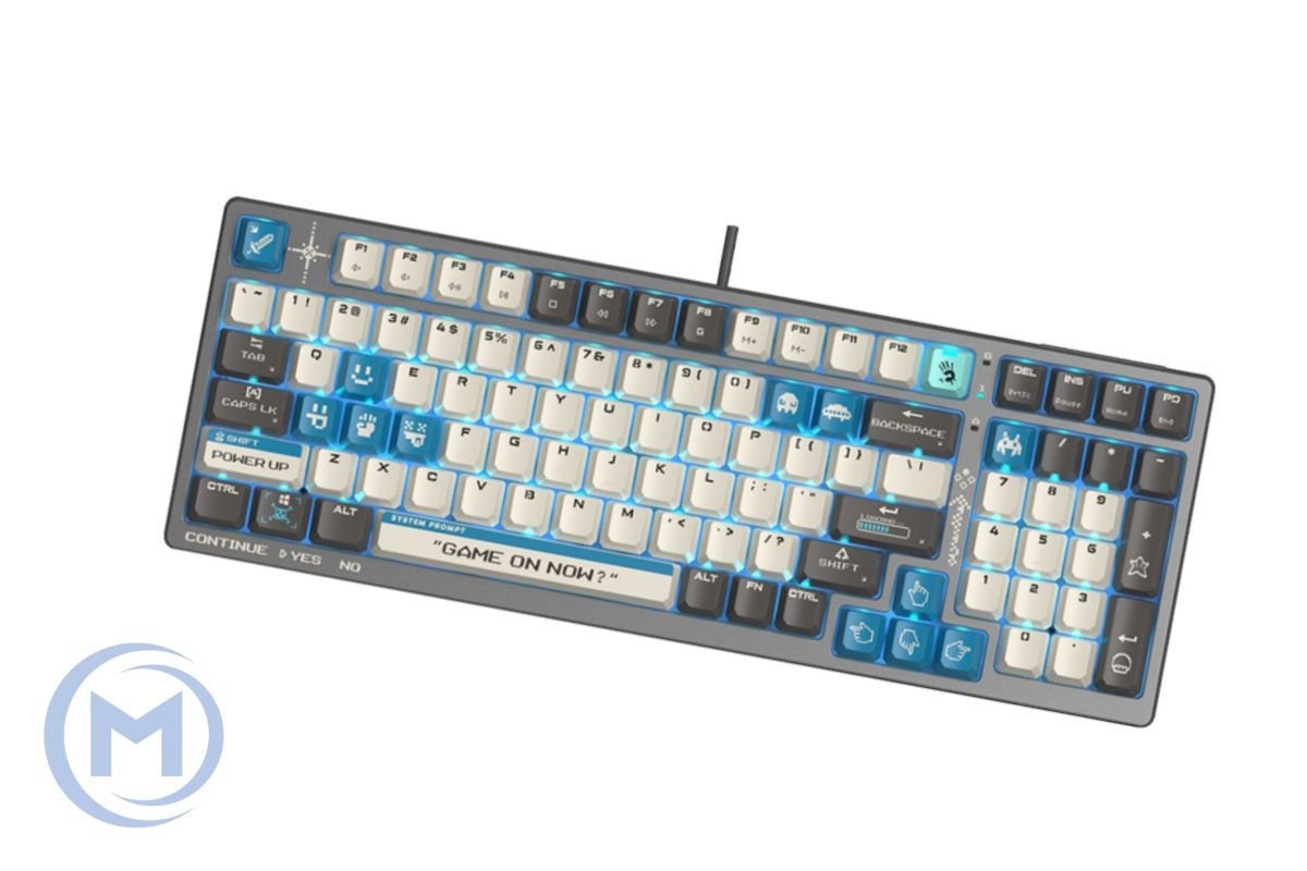 A4TECH BLOODY S98 BLOODY PIXELS BLUE GAMING MECHANICAL BLMS RED PLUS SWITCH RGB KEYBOARD USB US+RUS