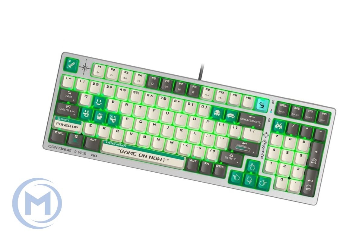A4TECH BLOODY S98 BLOODY PIXELS GREEN GAMING MECHANICAL BLMS RED PLUS SWITCH RGB KEYBOARD USB US+RUS