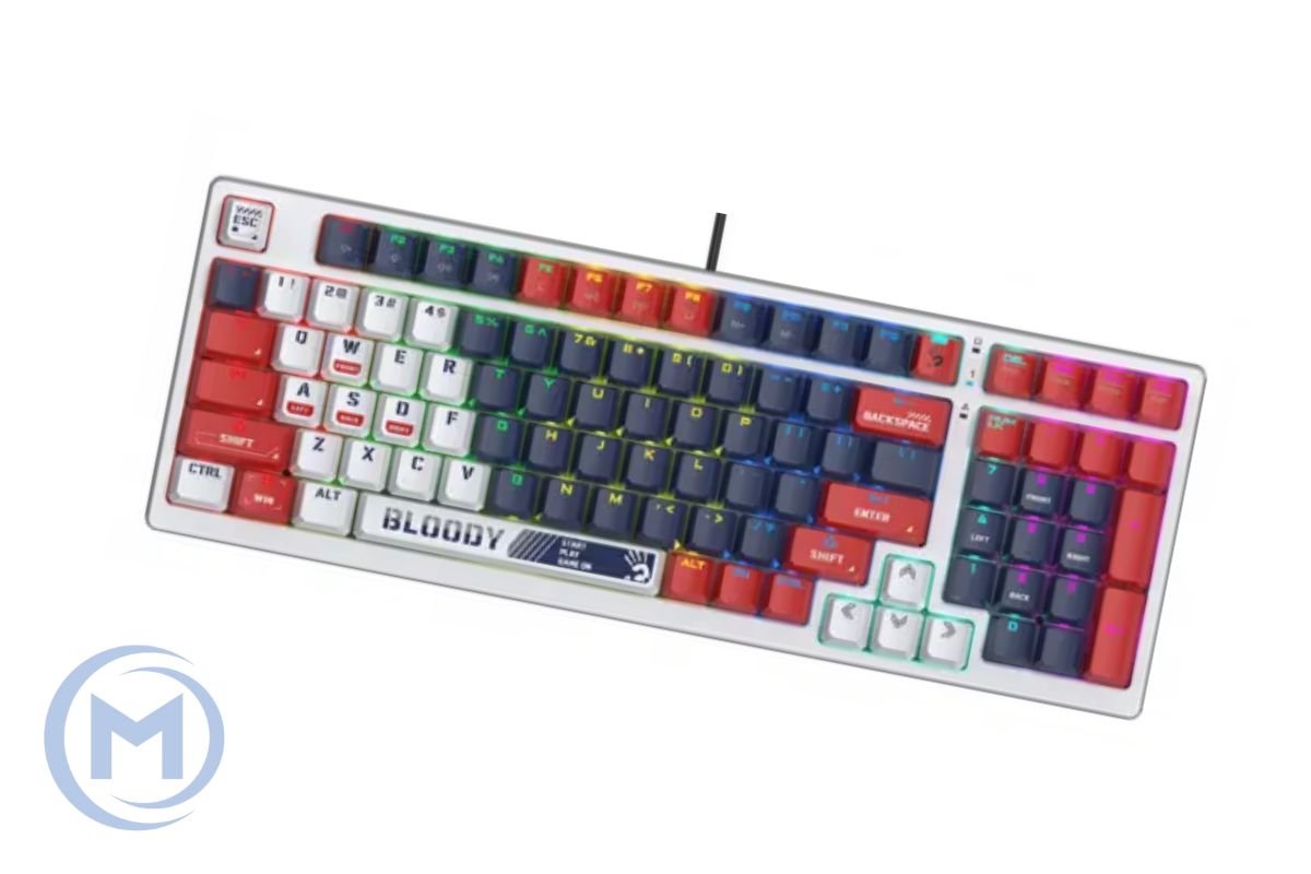 A4TECH BLOODY S98 SPORTS NAVY GAMING MECHANICAL BLMS RED SWITCH RGB KEYBOARD USB US+RUS