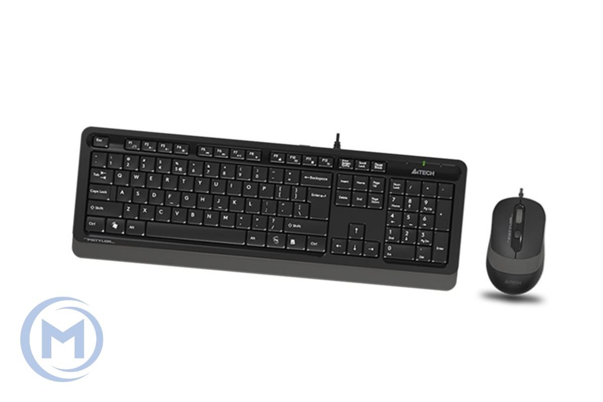 A4TECH FSTYLER F1010 (FM10+FK10) MULTIMEDIA SLEEK COMFORT KEYBOARD + MOUSE COMBO SET USB BLACK US+R