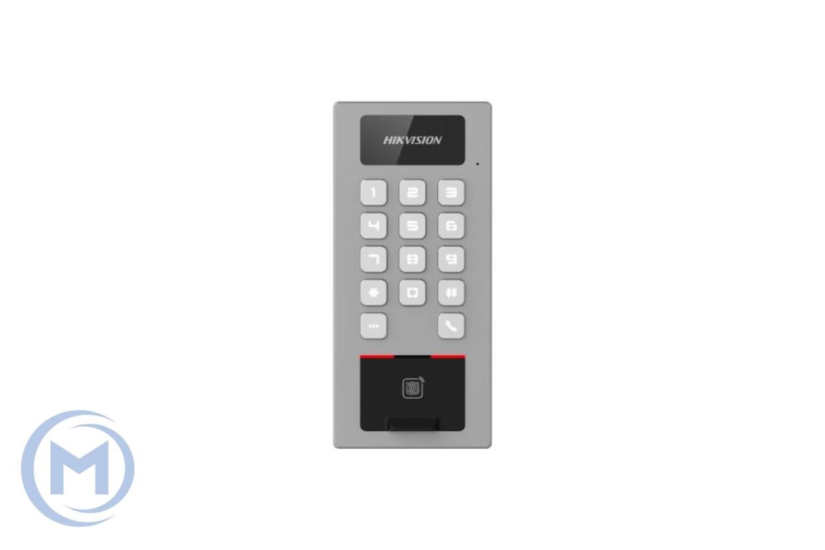                 Терминал доступа-аудиодомофон HIKVISION DS-K1T502DBFWX(STD) Mifare,отпечаток,WIFI,IP65,IK09