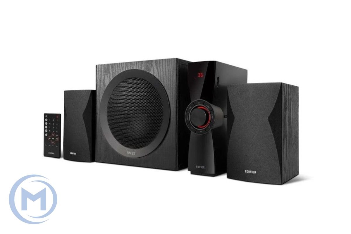 Звуковая система Edifier CX7 2.1, ≥ 80dB(A), 5.0BT, PC, AUX, USB, SD card, 12W×2 (Mid-Range / Treble) + 45W (Bass), Пульт управления, МДФ, Черный
