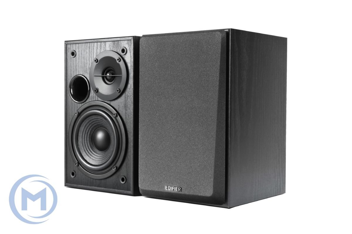 Звуковая система Edifier R1100, 85dB, RCA - 3.5mm Auxiliary, RCA, RMS 21W X 2 ( DRC ON ), цифровой тракт на усилителях класса D, МДФ, Черный