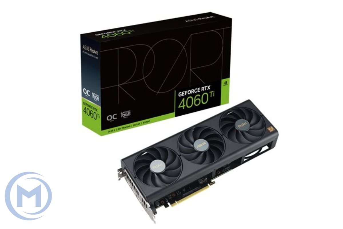 Видеокарта RTX 4060Ti ASUS PROART-RTX4060TI-O16G GeForce RTX 4060Ti OC Edition 16GB GDDR6, Engine clock 2685MHz, Memory clock 18000MHz, 128Bit, 3xDP, HDMI