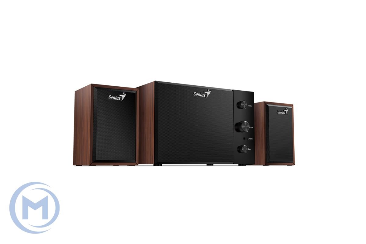 Акустическая система Genius SW-2.1 350, 12Вт (3Вт*2+6Вт), Вход 3,5 MiniJack, Длина кабеля 1,5м, Коричневый